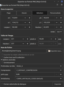 exporter au format PNG dans Inkscape 1.0