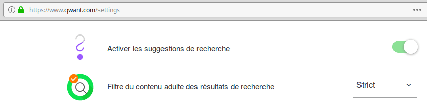 Qwant – Safesearch Préférences