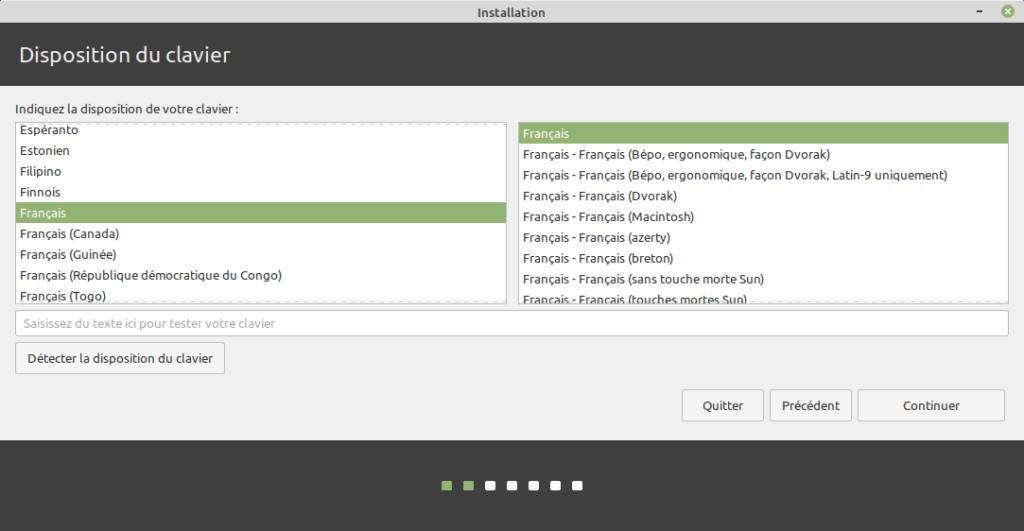 Disposition du clavier