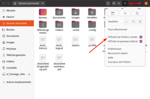 afficher dossiers cachés sur Ubuntu