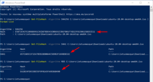 Vérifier l’intégrité d’un fichier sous Windows : calculer empreintes d'un fichier sous Windows et powerShell