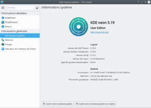 Informations système KDE Plasma 5.19