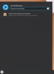 lanceur gestionnaire polices de caractères dans Kubuntu