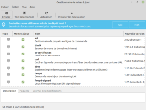 Linux Mint 20 - gestionnaire des MAJ - Rappel configuration des dépôts
