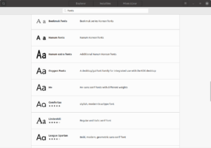 Polices de caractères dans Ubuntu software