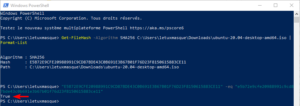 Vérifier l’intégrité d’un fichier sous Windows : comparaison d'empreinte dans powerShell