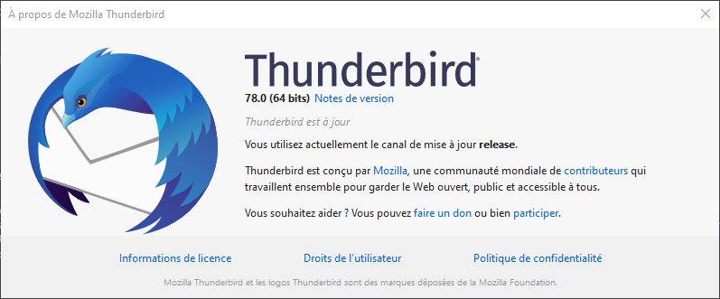à propos Thunderbird 78