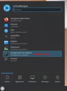 accès configuration système kubuntu