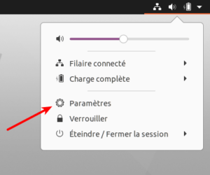 accès paramètres Ubuntu