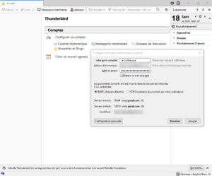 ajout compte dans Thunderbird 68