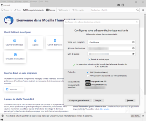 ajout compte dans Thunderbird 78