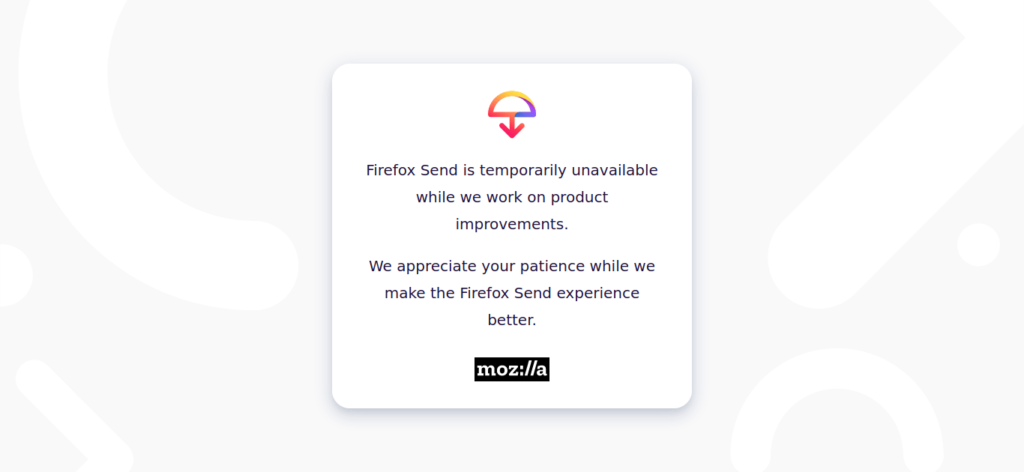 firefox send mis en pause