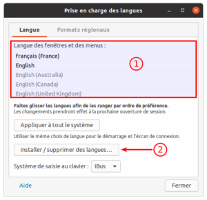 prise en charge des langues