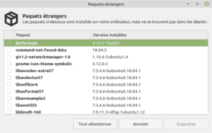 Paquets étrangers à supprimer