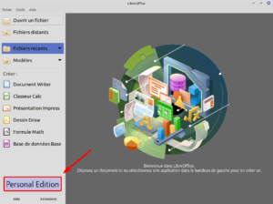 accueil LibreOffice 7 RC1