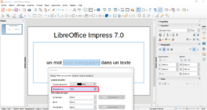 semi-transparence LibreOffice Impress