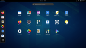 Menu des applications dans Gnome 3.38