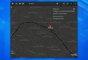 Mode nuit Gnome Maps