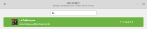 Warpinator : utilisateur avec attente approbation