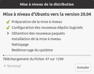 Application de la mise à niveau vers Ubuntu 20.10