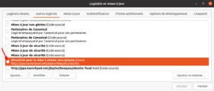Dépôts tiers à réactiver dans Ubuntu 20.10 après mise à niveau