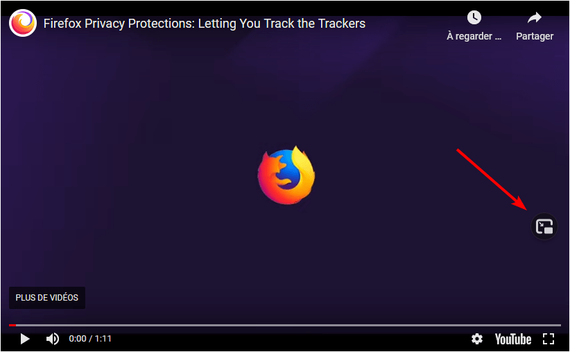 Nouveau bouton picture-to-picture dans Firefox 82