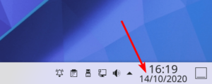 Horloge avec la date par défaut dans KDE Plasma 5.20