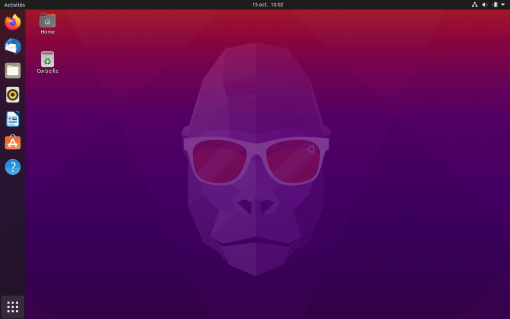 Bureau Ubuntu 20.10 Groovy Gorilla