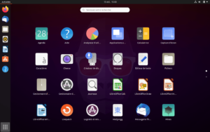 Menu Applications sur Ubuntu 20.10