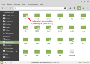 Liste des dossiers système Linux Mint 21