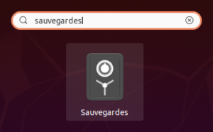 Lanceur Déjà Dup dans Ubuntu 20.04
