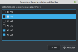 Suppression multi-pistes dans Kdenlive 20.12