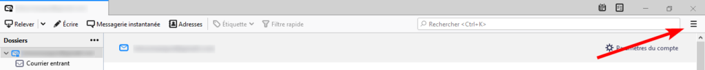 Thunderbird 91 - Accès menu