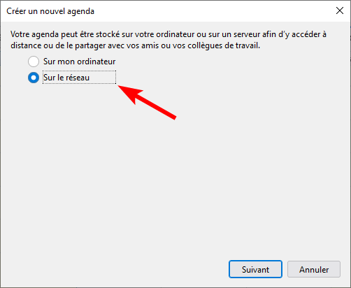 Thunderbird 91 - ajouter agenda réseau