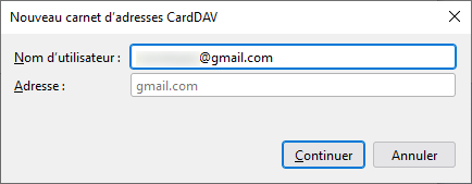 Thunderbird - ajout carnet adresses CardDAV