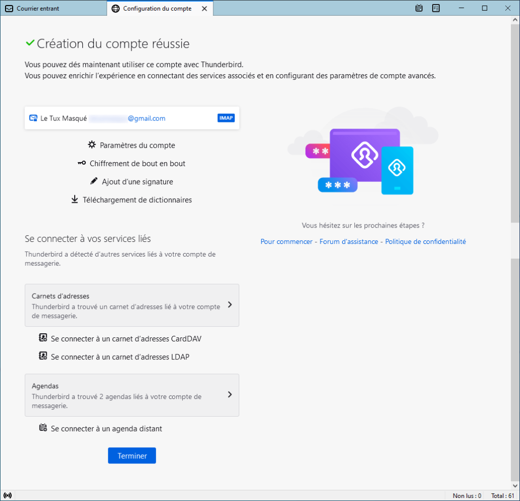 Thunderbird 91 - configuration compte Gmail 3
