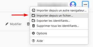 import mots de passe depuis fichier csv