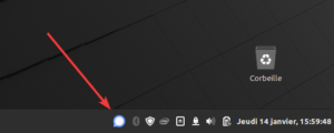 Signal dans la barre de notification de Linux Mint