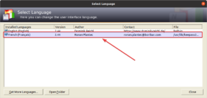 Sélectionner la langue voulue dans Keepass