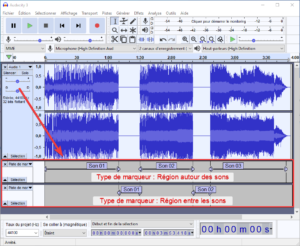 Exemple de résultats avec l'outil Marquer les sons