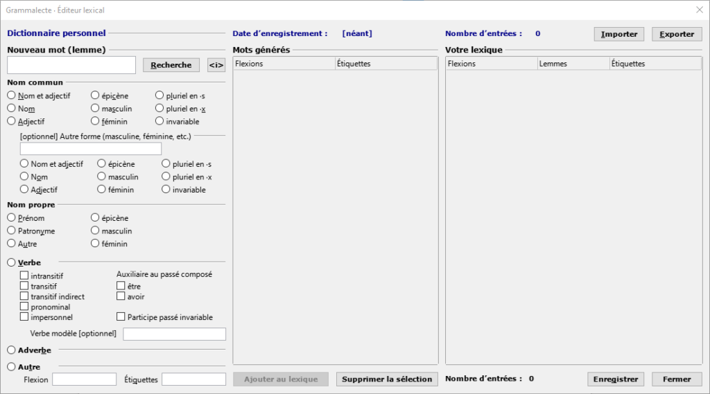 Grammalecte - éditeur lexical
