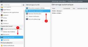 Accès Démarrage automatique dans Kubuntu