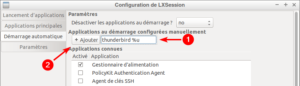 Exemple pour ajouter application au demarrage de Lubuntu 18.04