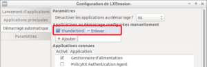 Application au démarrage de Lubuntu 18.04 ajoutée
