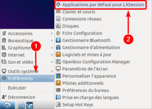 Accès applications par défaut dans Lubuntu 18.04