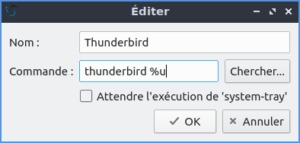 Exemple pour ajouter application Thunderbird en lancement automatique au démarrage de Lubuntu 20.04
