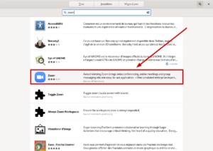 Flatpak zoom dans Gnome Software sur Debian