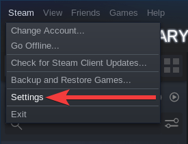 Steam accès aux paramètres (settings)
