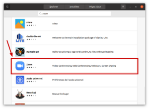 paquet flatpak zoom dans gnome-software