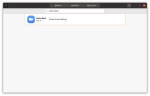 Paquet snap de Zoom Client dans Ubuntu Software